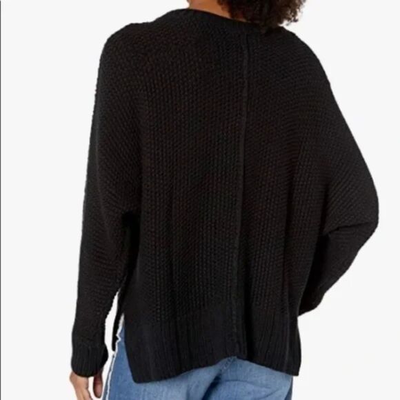 NWT Lucky Brand Steele Pullover Black Cut Out Chunky Knit Sweater Sz XL - Picture 4 of 10